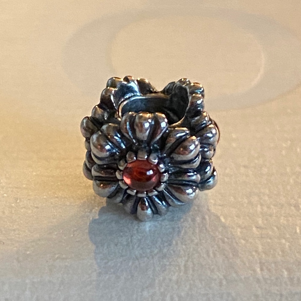 Pandora Garnet Birthday Bloom Charm (Retired)
